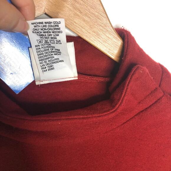 Vintage Winnie the Pooh Maroon Mockneck Sweatshirt - Picture 5 of 7